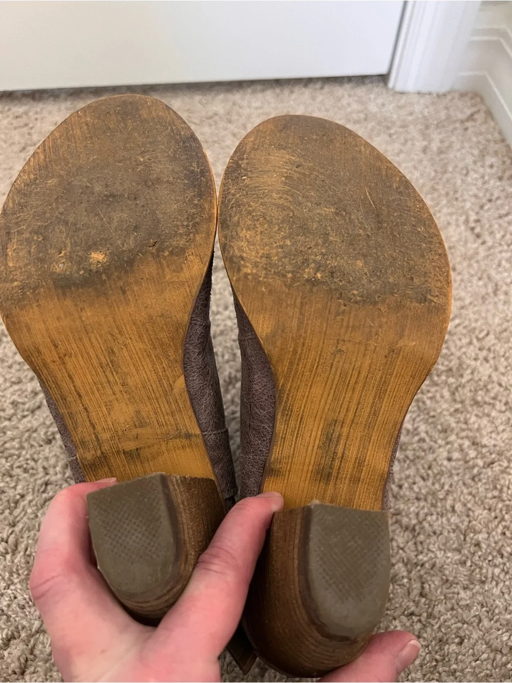 Not Rated Taupe Laser Cut Ankle Booties - Size 8 - Boho Western Heel